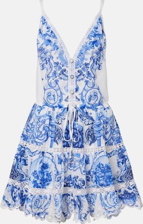 Camilla Printed cotton and silk minidress