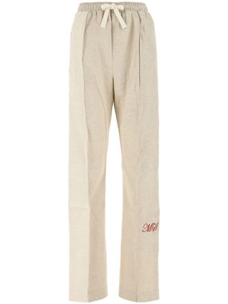 Marine Serre logo-embroidered track pants - Neutrals