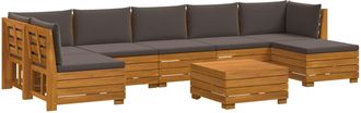 vidaXL 8 Uds. Conjunto De Sof&aacute;s De Exterior Madera De Acacia S&oacute;lida Vidaxl