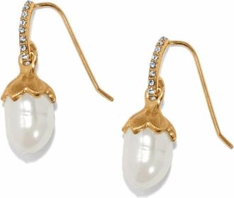 Brighton Womens Everbloom Pearl Drop Earrings In Gold