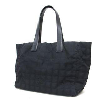 Chanel Black Nylon Handbag Tote Bag (Pre-Owned)
