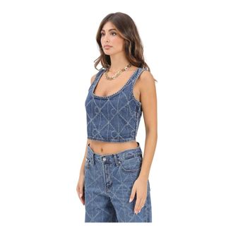 Calvin Klein Jeans Donna, Top, Blu, S, new