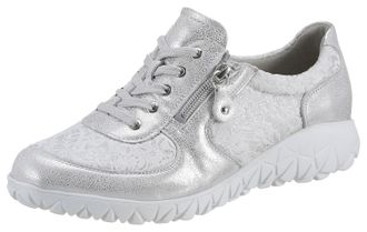 Waldl&auml;ufer Schn&uuml;rschuh WALDL&Auml;UFER HAVY-Soft, Damen, Gr. 4 (37), silber (wei&szlig;, silberfarben), Nubukleder, Textil, Schuhe Schn&uuml;rschuh, Freizeitschuh, Halbschuh, Ko
