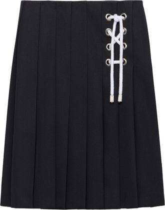 Prada Gabardine midi-rok met plooien - Blauw