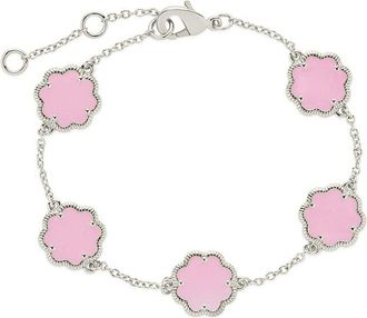 Sterling Forever Rose Petal Station Bracelet
