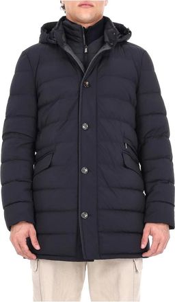 Moorer Calandri-Kn Lange Donzen Jas - Heren - Winterjassen - Blauw - XL - Leer - Jassen