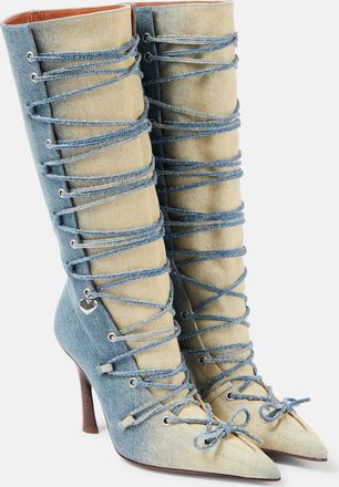 Acne Studios Bitten denim knee-high boots