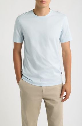BOSS Tessler Slim Fit White Cotton T-Shirt in Open Blue at Nordstrom, Size Xx-Large
