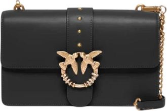 Pinko Love Bag - Dames - Schoudertassen - Zwart - ONE Size - Katoen - Tassen