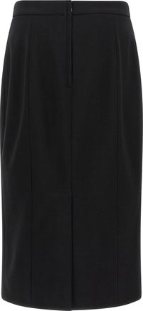 Dolce & Gabbana Stretch Wool Tailored Skirt - Black