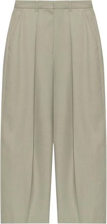 Victoria Beckham Geponste Broek - Dames - Broeken - Groen - Maat: M Katoen