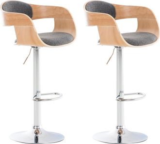 Clp Clp - Set De 2 Taburetes Kingston En Tela Natural/gris Claro