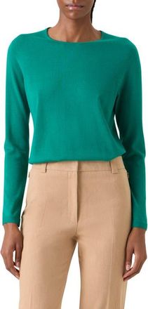 Akris Fine Cashmere & Silk Sweater in Forest Green at Nordstrom, Size 12