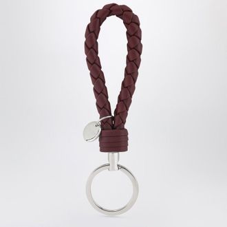 Bottega Veneta Bordeaux Intrecciato leather key ring