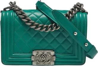 Chanel Pre-owned Vintage Cross Body Bag - Dames - Vintage Schoudertas - Groen - ONE Size - Leer - Vintage