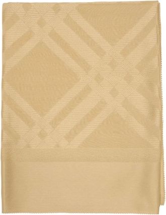 Burberry Brede Geruite Zijden Sjaal - Dames - Zijden sjaals - Beige - ONE Size - Accessoires