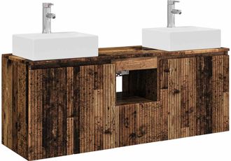 vidaXL Juego De Muebles De Ba&ntilde;o 3 Uds. Madera Envejecida Vidaxl