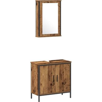 vidaXL Juego De Muebles De Ba&ntilde;o 2 Pcs Marr&oacute;n 60 X 30 X 60 Cm Vidaxl