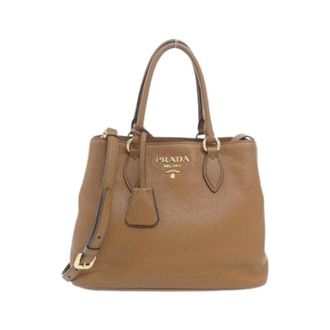 Prada Pre-owned Vitello Phenix Handtas - Dames - Pre-owned - Bruin - Maat: ONE Size Leer