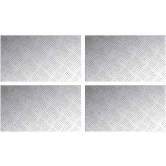 vidaXL Checker Plates 4 pcs Silver 70 x 40 cm Aluminium Vidaxl