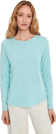 Elliott Lauren Garment Dye Tees - Long Sleeve T-Shirts With Raw Edges Womens T Shirt Island : LG, Cotton