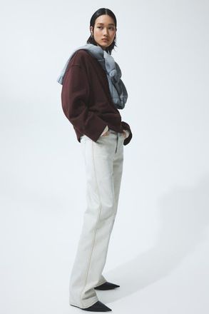 H&M Oversized Cotton Sweatshirt in Dark Brown at Nordstrom, Size X-Small