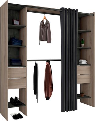 M&S Collection Vestidor Abierto Dana Color Kronberg Y Sidewalk Habitaci&oacute;n Moderna 203x115-190x50cm
