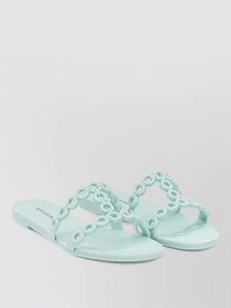 Aquazzura infinity chain detail flat sole slides