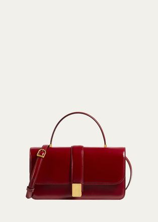 Khaite Blake Glossy Leather Top-Handle Bag