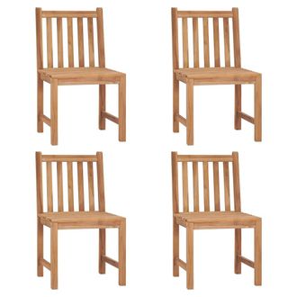 vidaXL Vidaxl - Sillas De Jard&iacute;n 4 Unidades Madera Maciza De Teca