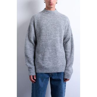 Topman Rib Mock Neck Sweater in Grey at Nordstrom Rack, Size Xx-Large