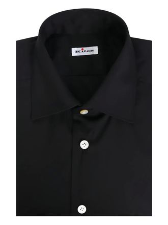 Kiton cotton button shirt - men - Cotton - 17 - Black
