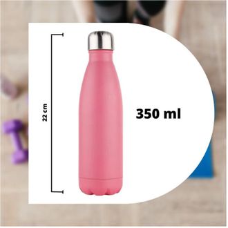 Trade Shop Trade Shop - 350 Ml Botella De Agua Deportiva Botella De Acero Inoxidable De La Pared Doble Para La Escuela De Camping