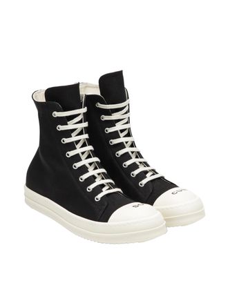 Rick Owens Denim High-Top Sneakers - Black