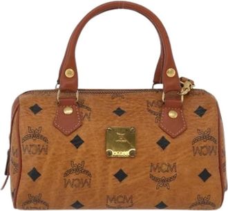 MCM Pre-owned Handbags, female, Brown, Size: ONE SIZE Pre-owned Boston Bag