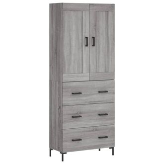 Berkfield Home Highboard Grey Sonoma 69.5x34x180 cm Engineered Wood