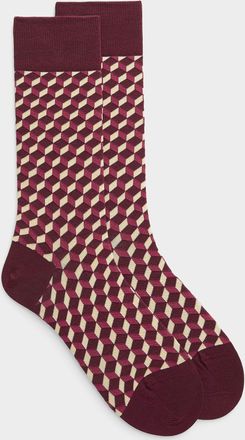 Le 31 Mens Cubes organic-cotton-blend socks