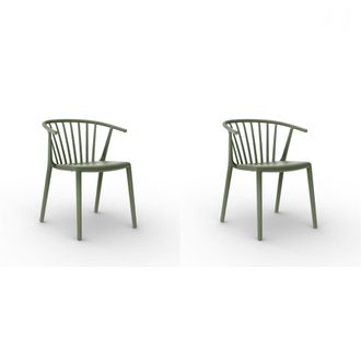 Resol Set 2 Sillas Interior, Exterior Gris Verdoso Woody Resol