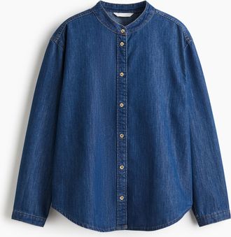 H&M Jeansbluse in Loose Fit - Blue