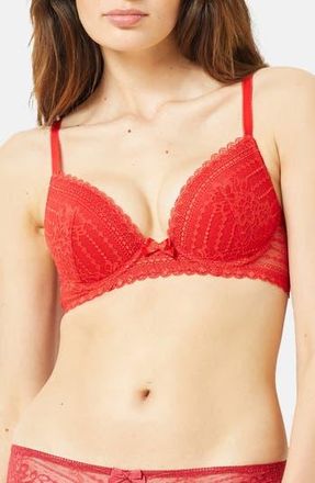 Etam Panama Underwire Plunge Push-Up Bra in Red at Nordstrom Rack, Size 34C