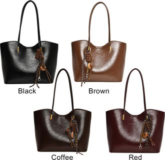 Generic Women PU Leather Underarm Shoulder Bag with Zipper for Outing Commuting (Black)