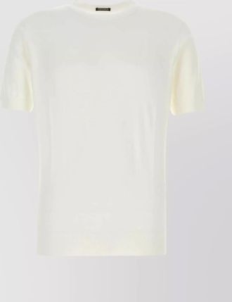 Ermenegildo Zegna cotton crew neck sweater with short sleeves