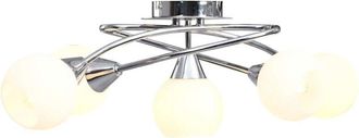 vidaXL Ceiling Lamp with Ceramic Shades for 5 E14 Bulbs White Bowl vidaXL
