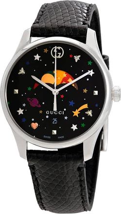 Gucci G-Timeless Black with Stars and Planet Moonphase Dial Watch YA1264045