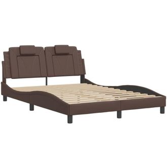 vidaXL Vidaxl - Estructura De Cama Sin Colch&oacute;n Cuero Sint&eacute;tico Marr&oacute;n 120x200cm