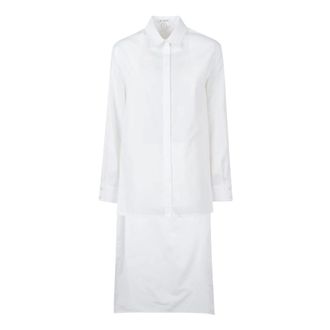 Alaia Camisa Asim&eacute;trica de Popel&iacute;n de Algod&oacute;n - Dresses - Mujer - Blanco - XS