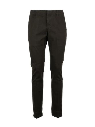 Dondup Brown Gaubert Faux-Leather Effect Stretch Cotton Trousers