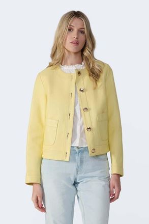 FURNIQ Margot Leather Jacket in Butter Yellow at Nordstrom, Size X-Small