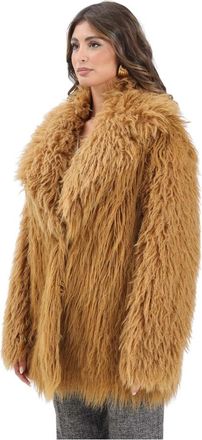 Patrizia Pepe Faux Fur Jas - Dames - Jassen - Beige - M - Jassen