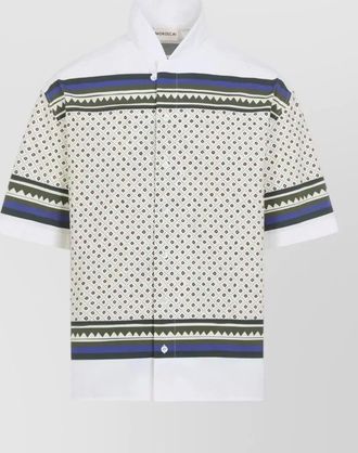 Mordecai geometric bandana cotton bowling shirt